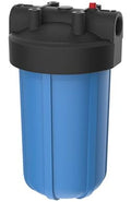 Pentair Pentek 150237 Big Blue Filter Housing, 1" NPT #10 Whole House Heavy Duty Water Filter Housing with High-Flow Polypropylene (HFPP) Cap and Pressure Relief Button, 10-Inch, Black/Blue-Ruum Studio Home