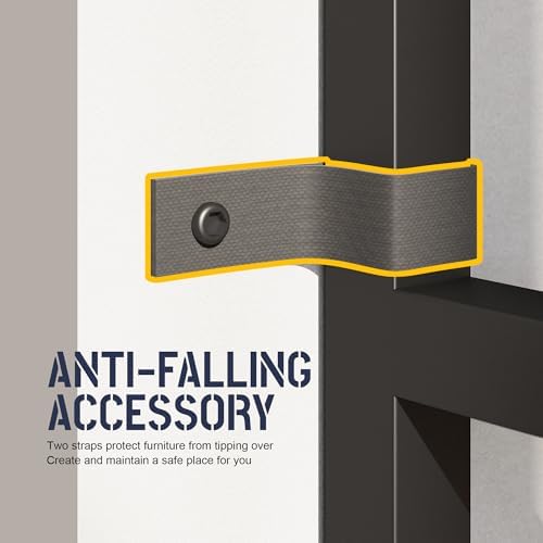 70 x70" Triple 5 Tier Book Shelf, Industrial Large Bookcase with Storage Cabinet, Tall Bookshelf with 14 Open Display Shelves Metal Frame Furniture for Living Room Bedroom Home Office Rustic Brown-Ruum Studio Home