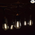 Hometown Evolution, Inc. 24 Foot E26 LED Outdoor Commercial String Lights with 12 Suspended Sockets and S14 LED Filament 1 Watt Bulbs-Ruum Studio Home