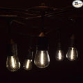 Hometown Evolution, Inc. 50 Foot E26 LED Outdoor Commercial String Lights with 25 Suspended Sockets and S14 LED Filament 1 Watt Bulbs-Ruum Studio Home