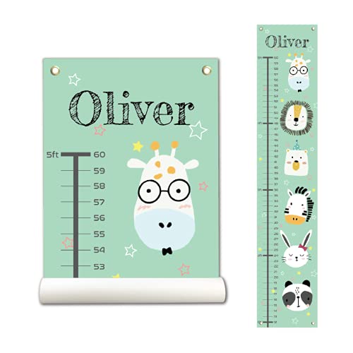 Personalized Canvas Growth Chart for Kids, Height Chart for Kids, Growth Chart Banner with Name-Ruum Studio Home
