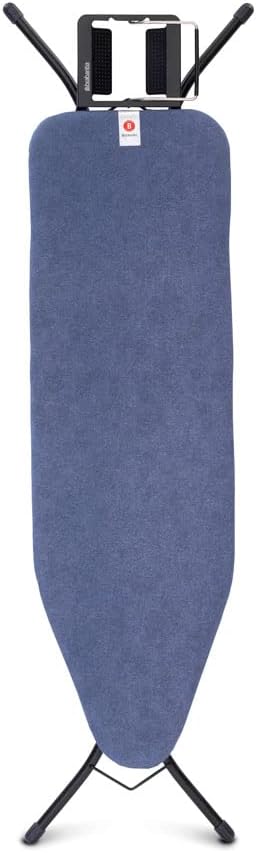 Brabantia Size B Ironing Board (49x15 in) 7 Height Options, Adjustable Steam Iron Rest Holder (Denim Blue) Non-Slip Feet, Anti-Collapse Child Locks-Ruum Studio Home