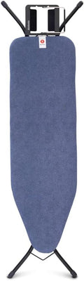Brabantia Size B Ironing Board (49x15 in) 7 Height Options, Adjustable Steam Iron Rest Holder (Denim Blue) Non-Slip Feet, Anti-Collapse Child Locks-Ruum Studio Home