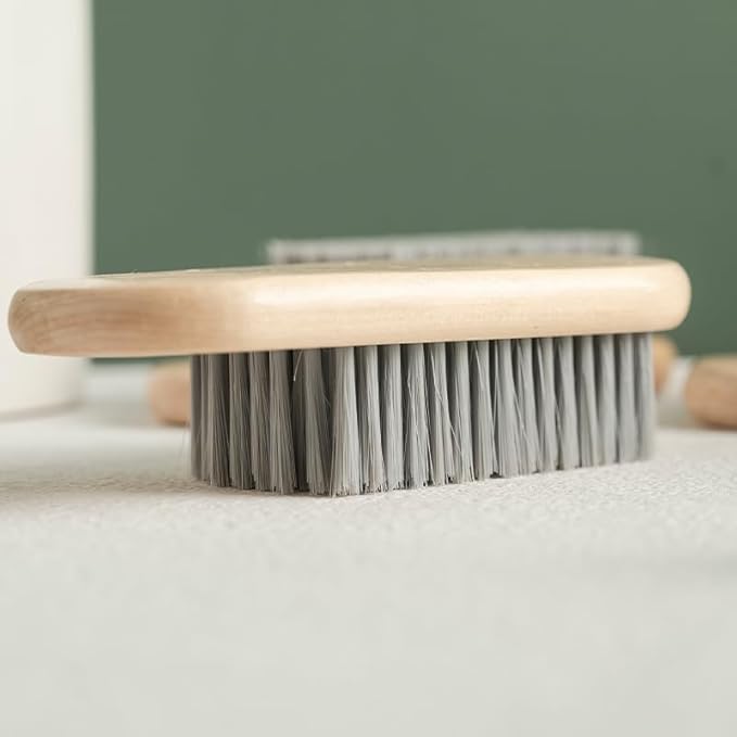 2 Pcs Wood Laundry Brush, Clothing Stain Remover Scrubber, Soft Bristle for Scrubbing Out Tough on Delicate, Easy to Grip Hand Washing Clothes-Ruum Studio Home