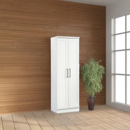 Sauder HomePlus Storage Cabinet/ Pantry cabinets, Soft White finish-Ruum Studio Home