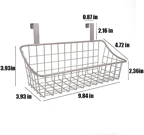 LeleCAT Basket with hook Grid Storage Basket,Hang it behind a door or on a railing,Over the Cabinet Door,Champagne Gray,2 Pack-Ruum Studio Home