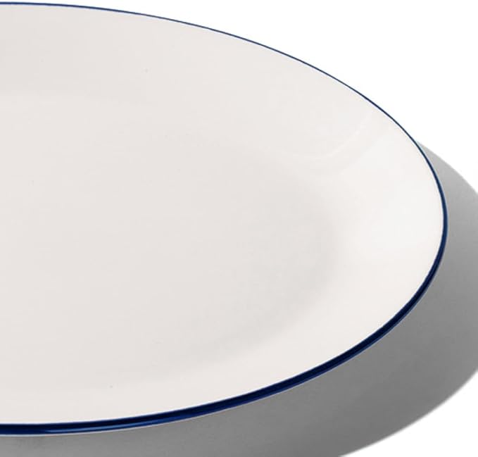 Made In Cookware - Serving Platter - White With Navy Rim- Porcelain England-Ruum Studio Home