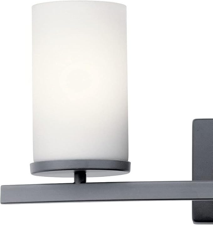 Kichler Crosby 23" Vanity Light in Brushed Nickel, 3-Light Contemporary Bathroom Light with Satin Etched Cased Opal Glass, (23" L x 8.75" H), 45497NI-Ruum Studio Home