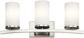 Kichler Crosby 23" Vanity Light in Brushed Nickel, 3-Light Contemporary Bathroom Light with Satin Etched Cased Opal Glass, (23" L x 8.75" H), 45497NI-Ruum Studio Home