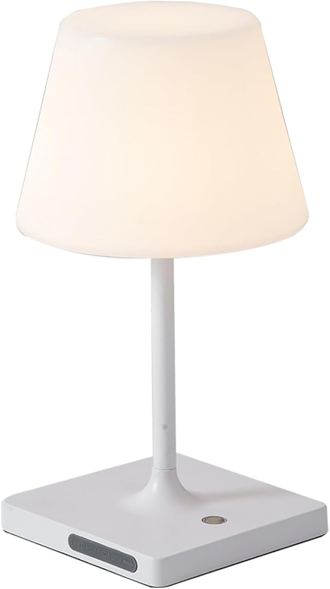 Cordless Table lamp, Outdoor Battery Operated Rechargeable Desk lamp,Waterproof Shower Lamp,4000mAh LED 3 Colors Small Wireless lamp for Kitchen Counter -White-Ruum Studio Home