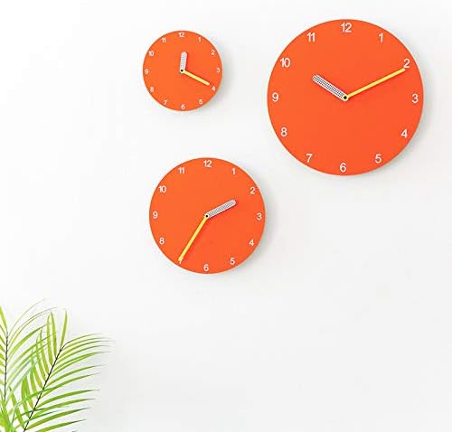 Stephanie Imports Modern Minimalist Orange & Yellow Wall Clock-Ruum Studio Home