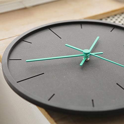 Stephanie Imports Modern Minimalist Dark Concrete Silent Wall Clock (Teal Hands)-Ruum Studio Home