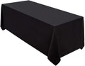 Surmente Black Tablecloth 90 x 156-inch Rectangular Polyester Table Cloth for Weddings, Banquets, or Restaurants-Ruum Studio Home