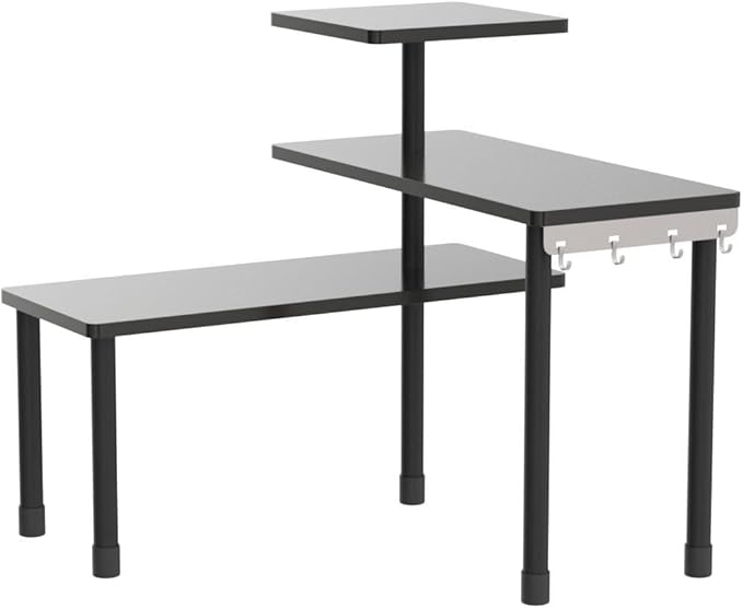 JayRex Countertop Corner Shelf, 3 Tier Shelf Moveable Organizer for Bathroom Counter, Make Up, Dresser Table, Desktop Shelf (Black)-Ruum Studio Home
