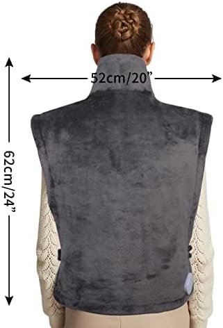Ruqiji 26" x 35" Neck&Shoulder&Back Heating Pad with12 Temperature Settings, Pain Relief for Back/Neck/Shoulders/Menstrual Pain, Christmas Gifts for Women Men Mom Dad-Dark Grey-Ruum Studio Home