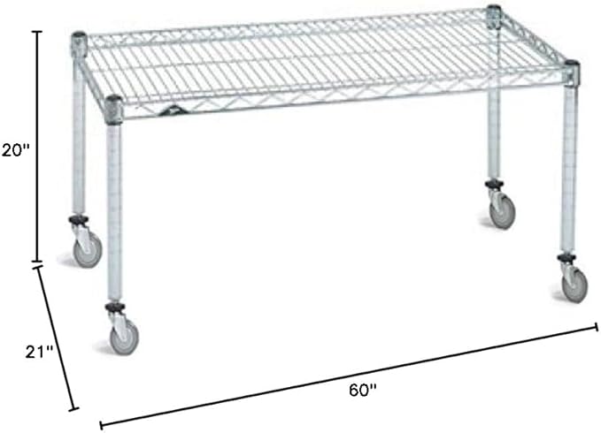Omega Products Corporation 21" Deep x 60" Wide x 20" High Chrome Mobile Dunnage Rack-Ruum Studio Home