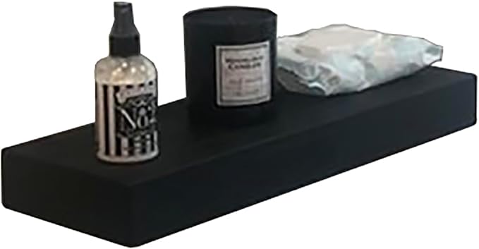 joelsantiques - 18 Inch Wooden Floating Shelves for Wall - 18x6x2 in - Made of Natural Wood - Short Heavy Duty Rustic Wall Shelves for Bedroom - Perfect for Bathroom, Kitchen - Black-Ruum Studio Home