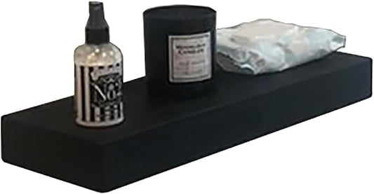 joelsantiques - 18 Inch Wooden Floating Shelves for Wall - 18x6x2 in - Made of Natural Wood - Short Heavy Duty Rustic Wall Shelves for Bedroom - Perfect for Bathroom, Kitchen - Black-Ruum Studio Home