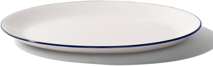 Made In Cookware - Serving Platter - White With Navy Rim- Porcelain England-Ruum Studio Home
