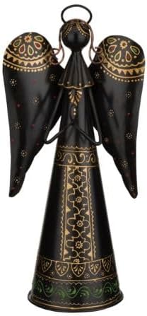 Regal Art & Gift Angel Statue - Metal Indoor/Outdoor Garden Statue Deals, Elegant Garden Decor, Beautiful Gifts for Women, Exquisite Angel Statues for Garden, 16-Inch, Black/Gold-Ruum Studio Home