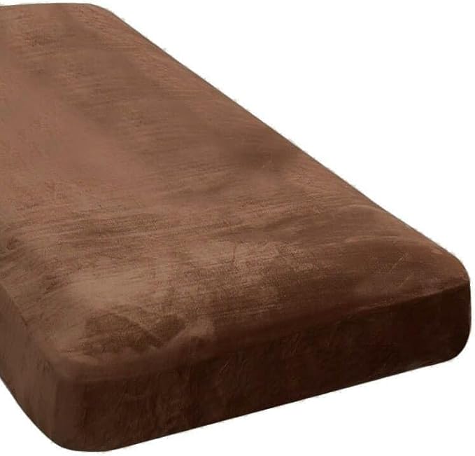 H.VERSAILTEX Velvet Stretch Individual Chaise Cover Sectional Couch Covers for L Shaped Sofa Both Left/Right Furniture Protector Seat Cushion Sofa Cover (1 Piece Chaise Cover, Caramel)-Ruum Studio Home