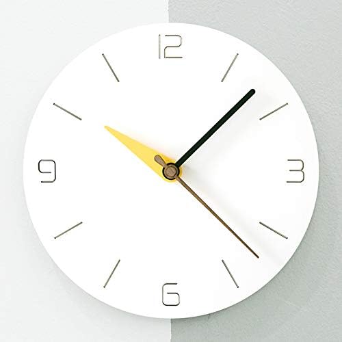 Stephanie Imports Modern Minimalist White & Spring Yellow Silent Wall Clock-Ruum Studio Home