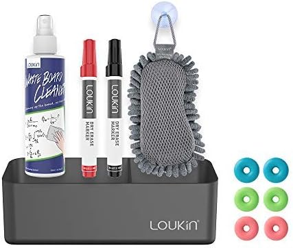 LOUKin Magnetic and Adhesive Marker Holder, Dry Erase Accessory Tray Set (Includes 1 Eraser, 1 Cleaner, 2 Dry Erase Markers and 6 Magnets), Ideal for Office, School or Home Use.-Ruum Studio Home