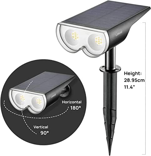 Linkind Solar Lights Outdoor Waterproof IP67, StarRay Dusk-to-Dawn Outdoor Solar Lights, 3 Lighting Modes Solar Spot Lights Outdoor for Garden, Yard, Landscape (Warm White, 4 Pack)-Ruum Studio Home