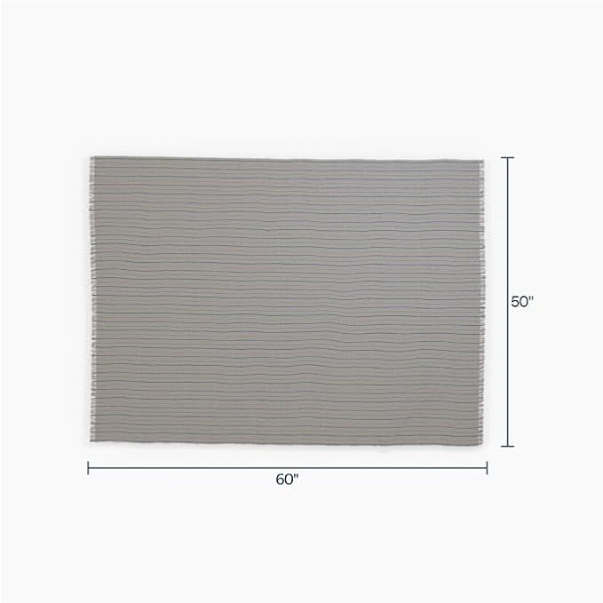 Outer Insect Shield Lightweight Throw Blanket - Pinstripe, 50’’W x 60’’, Recycled Material, Repels Mosquitoes, Ticks, Fleas & Flies, Machine Washable, Camping, Picnic, Beach, Travel-Ruum Studio Home