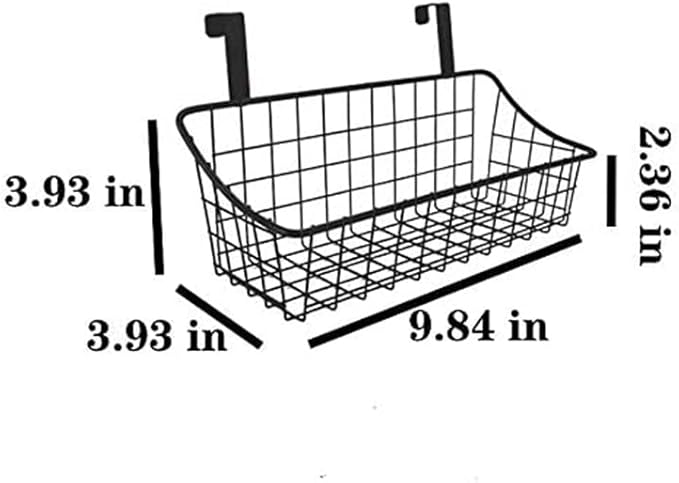 LeleCAT Basket with hook Grid Storage Basket, Hang it behind a door or on a railing, Over the Cabinet Door, Small, BLack,1 Pack-Ruum Studio Home