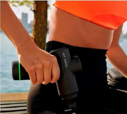 Hyperice Hypervolt Go 2 - Black - Featuring Quiet Glide Technology - Handheld Percussion Massage Gun - 3 Speeds, 2 Interchangeable Heads - Helps Relieve Sore Muscles and Stiffness - FSA-HSA Eligible-Ruum Studio Home