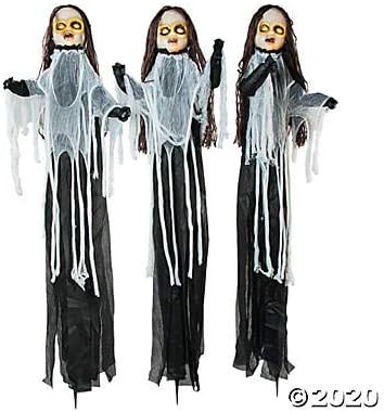 Light Up Halloween Outdoor Spooky Dolls - Set of 3 Yard Decorations - 5 Feet Tall-Ruum Studio Home