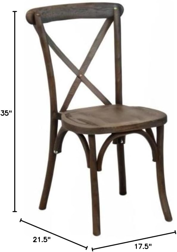 EMMA + OLIVER Gray Wash Dark Driftwood X-Back Chair-Ruum Studio Home