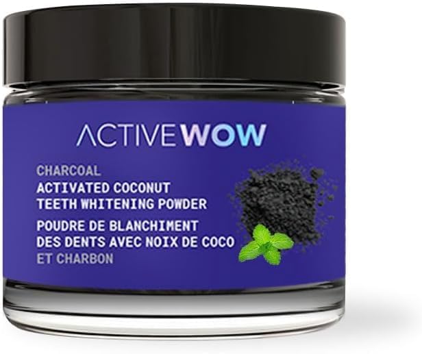 Active Wow Activated Coconut Charcoal Powder - Natural Whitening, Fluoride Free, Sulfate & Paraben Free, Spearmint Toothpaste Powder, 20g-Ruum Studio Home