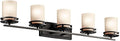 Kichler Hendrik 43" 5 Light Vanity Light with Light Umber Etched Glass Olde Bronze®-Ruum Studio Home