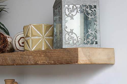 Urban Legacy Reclaimed Barnwood Planks | Floating Shelves for Wall w/Flush Mount Shelf Bracket Set Included | Set of 2 (Natural, 36" x 7" x 2")-Ruum Studio Home