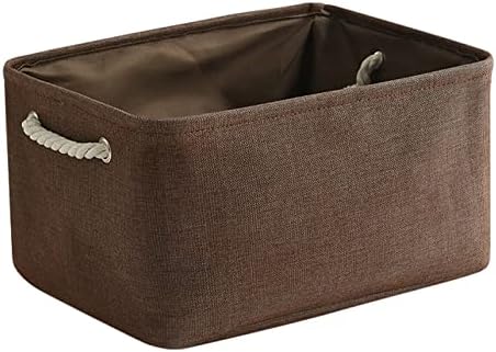 TheWarmHome Fabric Storage Basket for Home, Shelf, Closet - Canvas Bin for Dog Toys and Baby Items (Brown, 1 Pack, 13.8L9.8W6.7H)-Ruum Studio Home