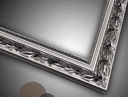 Bathroom Wall Mirror, Decorate Bathroom Mirrors for Wall, Rectangle Modern Bathroom Wall Mounted Mirror Vertical or Horizontal Hanging for Living Room (Silver Frame 32''x24'')-Ruum Studio Home