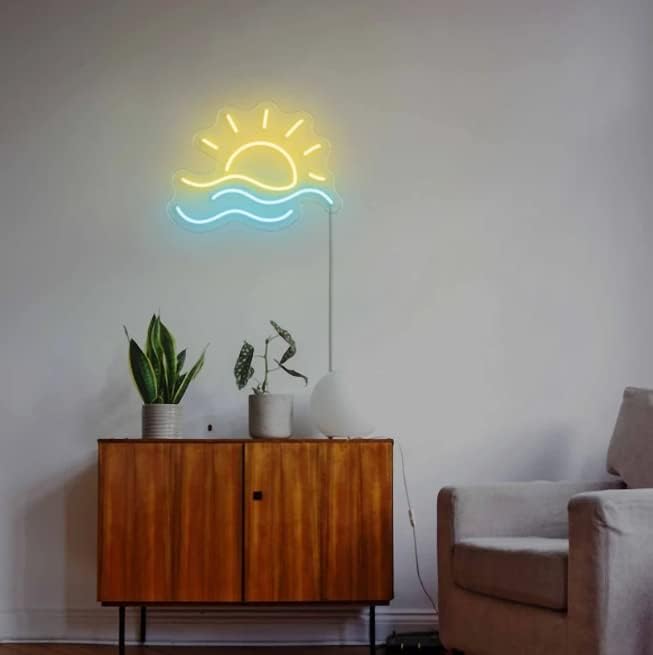 LED Decorative Lights USB Mountains Sunrise Sunset Led Neon Signs Home Decoration Wall Art Holiday Gift Brightness Adjustable 15.7''x15''-Ruum Studio Home