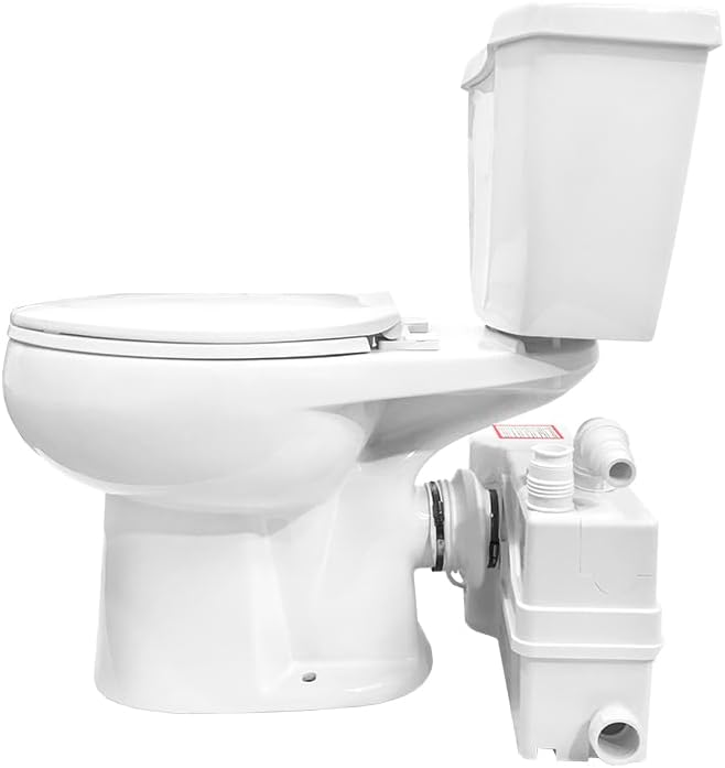 800W/1+HP American Elongated Macerating Toilet Kit with Macerator Pump for Basement Toilet System, 3 - Piece Kit by Lift Assure-Ruum Studio Home