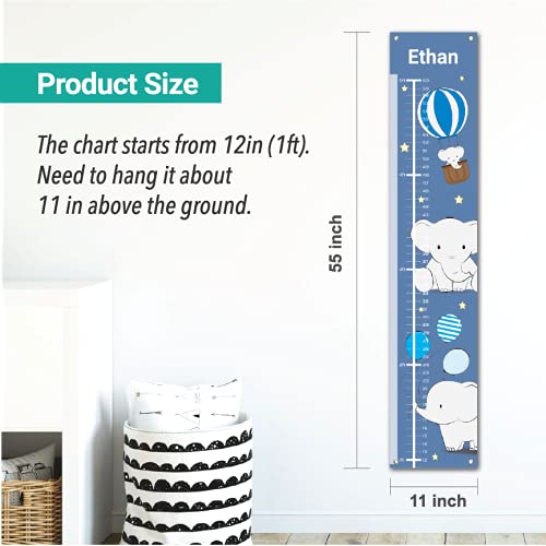 Sungwon Personalized Kids Canvas Growth Chart, Height Chart, Elephant-Ruum Studio Home