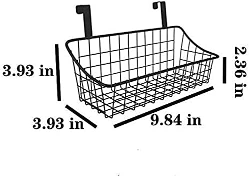 Wire Storage Basket No Drilling Wall Hanging Baskets with Adhesive for Kitchen, Bathroom, Bedroom Storage 2 Pack Black-Ruum Studio Home