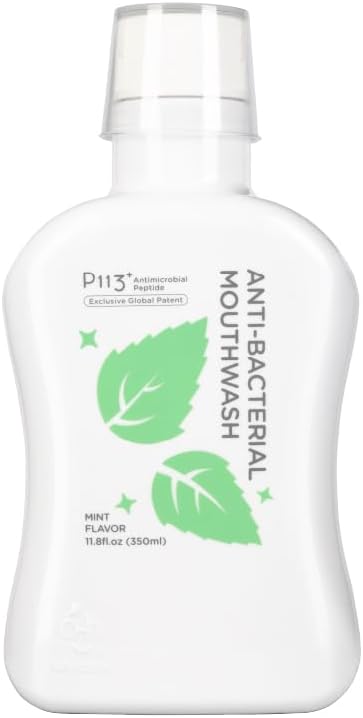 Mouthwash for Kids P113+ Peptide Anti Cavity Mouth Rinse Alcohol Free for Teeth and Gums Safe Oral Hygiene for Newborn to Toddler 11.08 fl oz (11.08 Fl oz, Mint(for Adult))-Ruum Studio Home