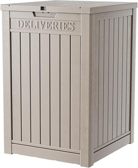 DRATO 48 Gallon Package Delivery Box, Large Lockable Storage Box, Double-Wall Resin Outdoor Package Delivery and Waterproof Deck Box for Porch, Patios-Ruum Studio Home