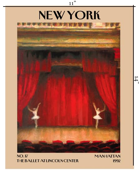 Retro Vintage New York Wall Art Print - 11x14 Unframed Poster - New York City Souvenirs, Cute Trendy Colorful Wall Decor (Ballet, 11x14")-Ruum Studio Home