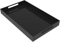 Black Acrylic Serving Tray for Vanity, Bathroom, Ottoman, Organizer and Decor with Handles (Rectangle, Large)-Ruum Studio Home
