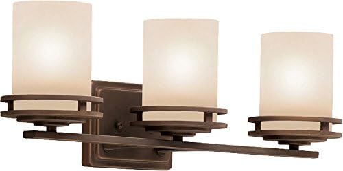 Kichler Hendrik 24" 3 Light Vanity Light with Light Umber Etched Glass Olde Bronze®-Ruum Studio Home