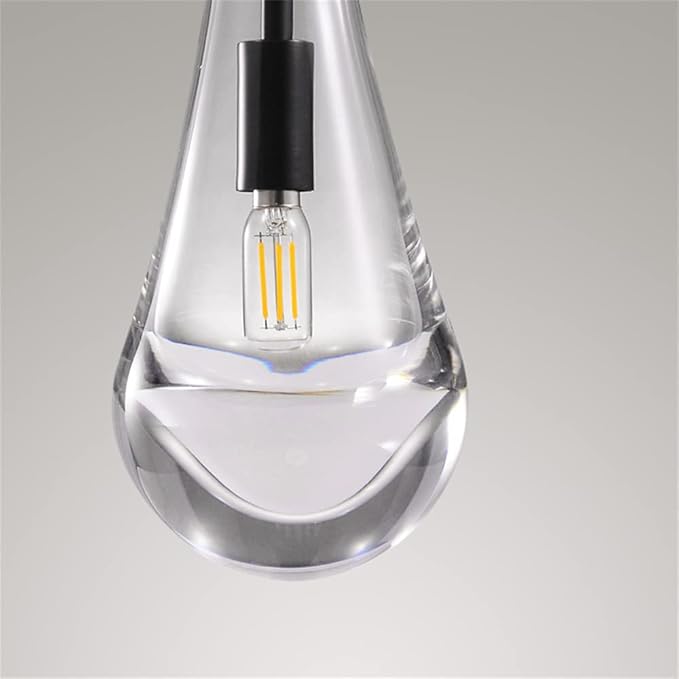 Raindrop Pendant Lights, Modern Black Pendant Lights for Kitchen Island, Dining Room Light Fixture Raindrop Chandelier, Chandelier for Living Room Hallway, Including The Bulb-Ruum Studio Home