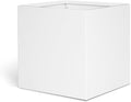 White Steel Planter Square Outdoor Planters Galvanized Steel Planter Box Indoor Metal Large Planters Cube Heavy Duty Flower Pot 16 Inch Modern Commercial Residential for Trees Patio Deck Yard Garden-Ruum Studio Home