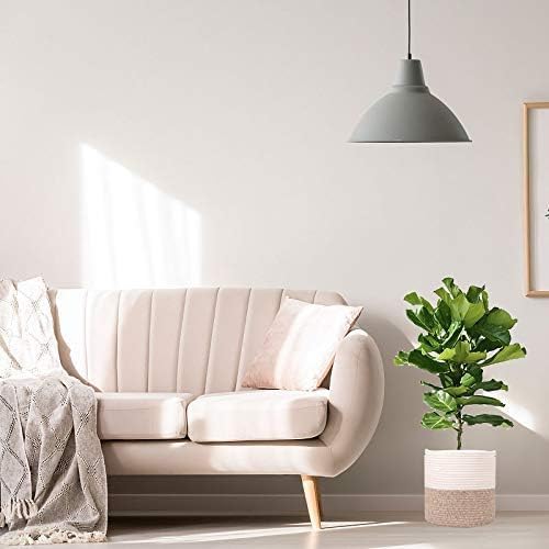 Planter Baskets for Indoor 11" Planters Cotton Rope Flower Plant Pots Cover,Woven Storage Baskets for Crafts, Organization Modern Home Decor 11"x11"Khaki-Ruum Studio Home